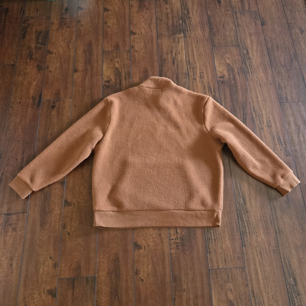 Madewell Men's Brown Rust (Re)Sourced Sherpa Half Zip Pullover Sweatshirt Sz XL - Picture 7 of 12